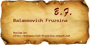 Balassovich Fruzsina névjegykártya